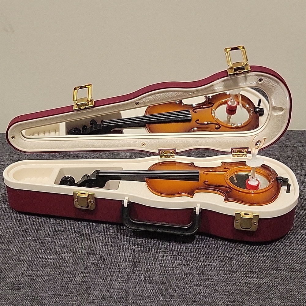 Violin Music Box with Case